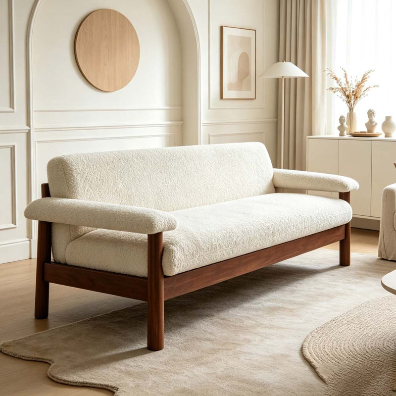 Causeuse 72,8 "avec coussins d'accoudoirs, Beige