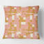 Coussin décoratif rose à motif abstrait Mid-Century-415908883