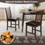 Ensemble de 4 chaises de salle à manger en bois Gymax avec structure en bois d'hévéa, siège rembourré et dossier courbé brun-1393654454-1393654450-1393654448