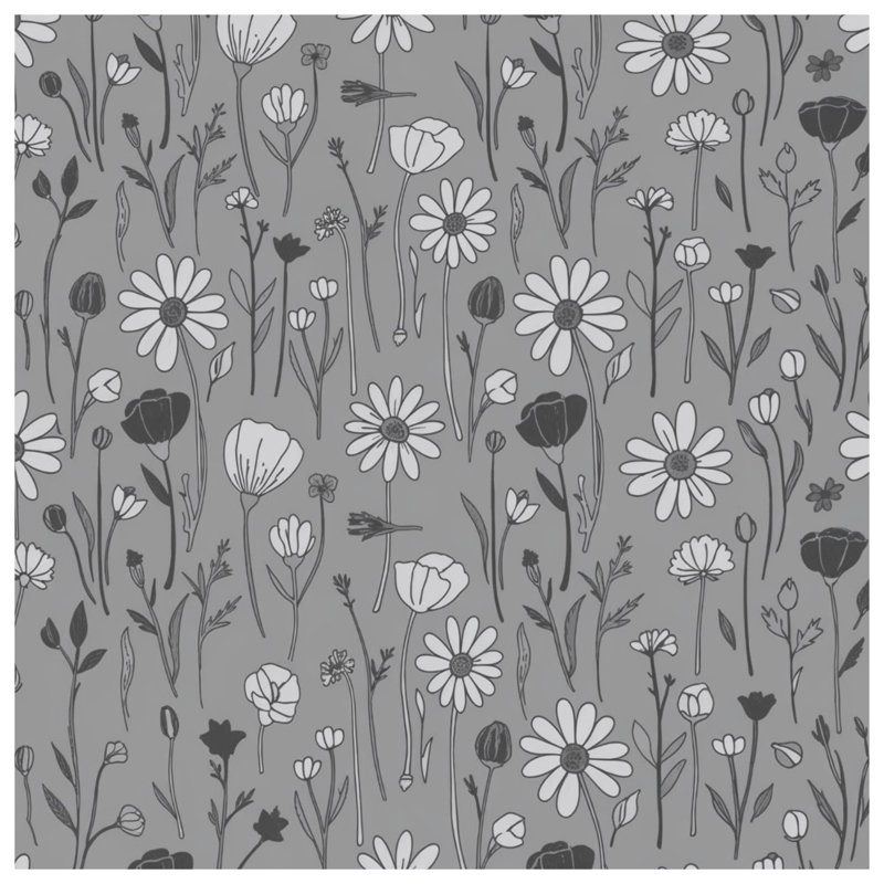Édredon monochrome à motif floral, Lit simple
