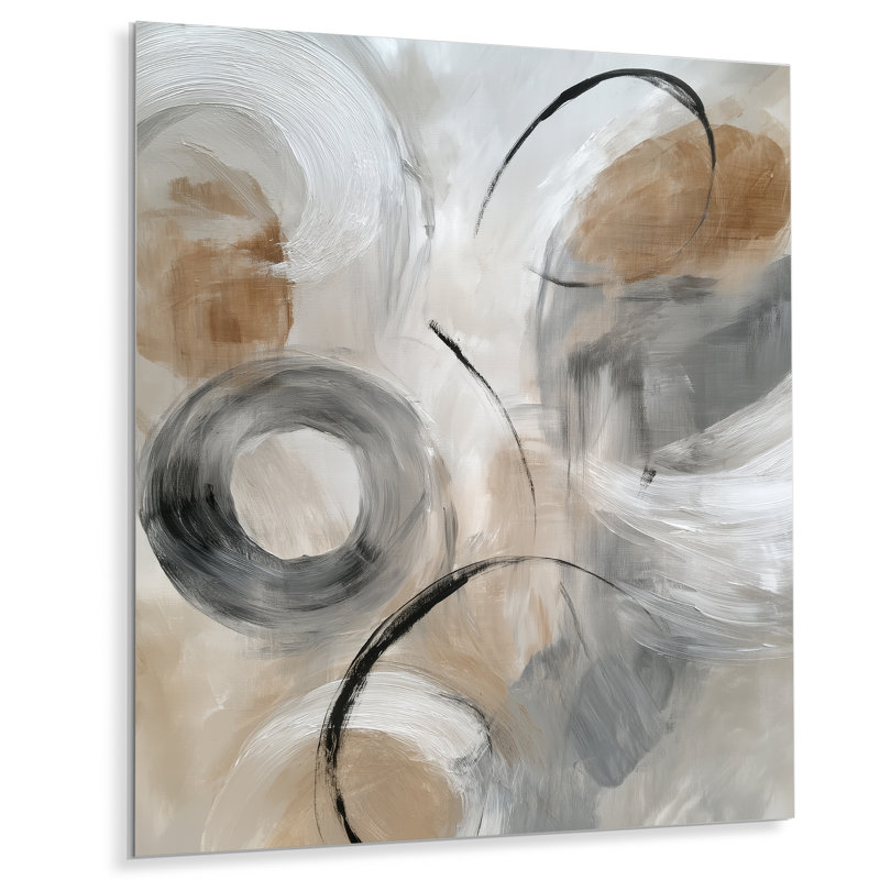 Décoration murale grise et brune «Balance of Dark Force» - Collages abstraits, L 16 po x H 32 po