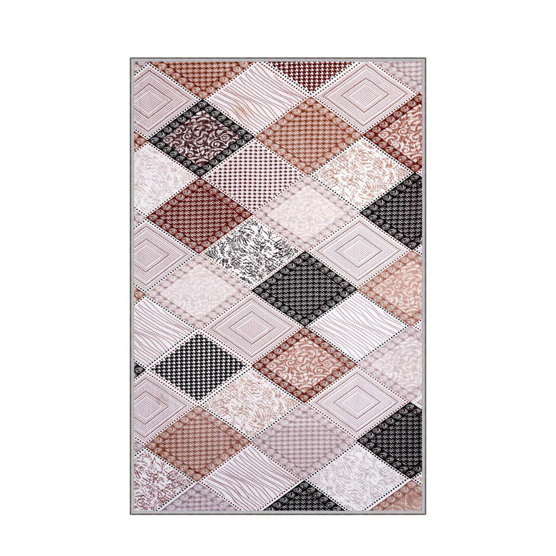Stylish Woven Carpet, 5.2 x 7.5 Feet | 100% Polyester, 0.3 in Pile Height, Antibacterial, Non-Slip PVC Dot Underside | Machine Washable, 3D Digital Print | Perfect for Living Room, Bedroom & Home Décor