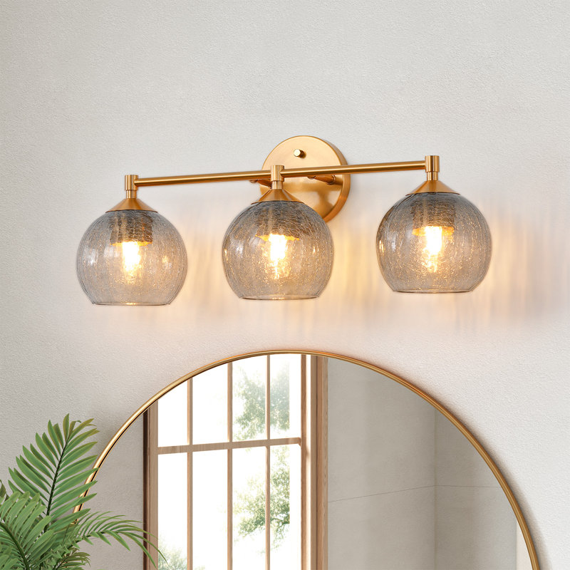 Éclairage pour meuble-lavabo à 3 lumières à intensité variable design Design en verre brisé, Grey