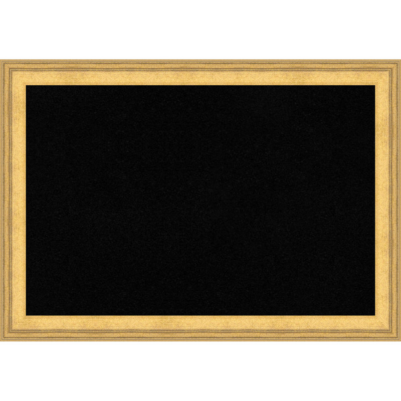 Tableau de bord en bois doré Owen, tableau d'affichage en liège noir, tableau d'organisation, tableau d'affichage, Noir
