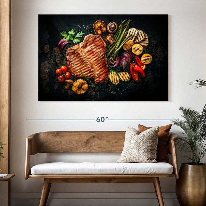 Bifteck avec légumes, H 34 po x l 51 po