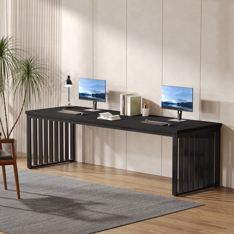 Bureau d'ordinateur l 78,74 po Lapo, Noir / Noir