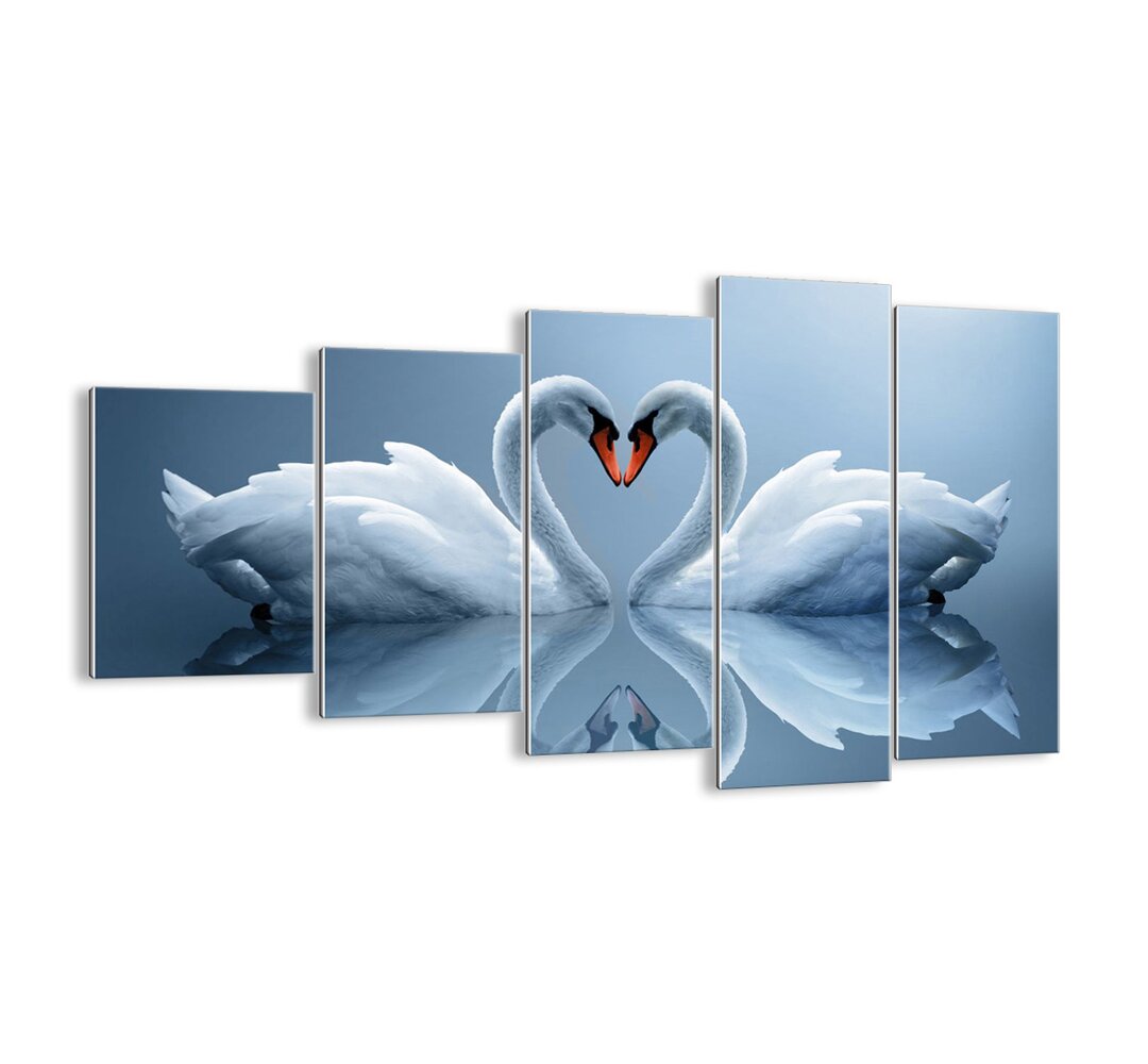 5-tlg. Glasbilder-Set - Grafikdruck „Time for Love”