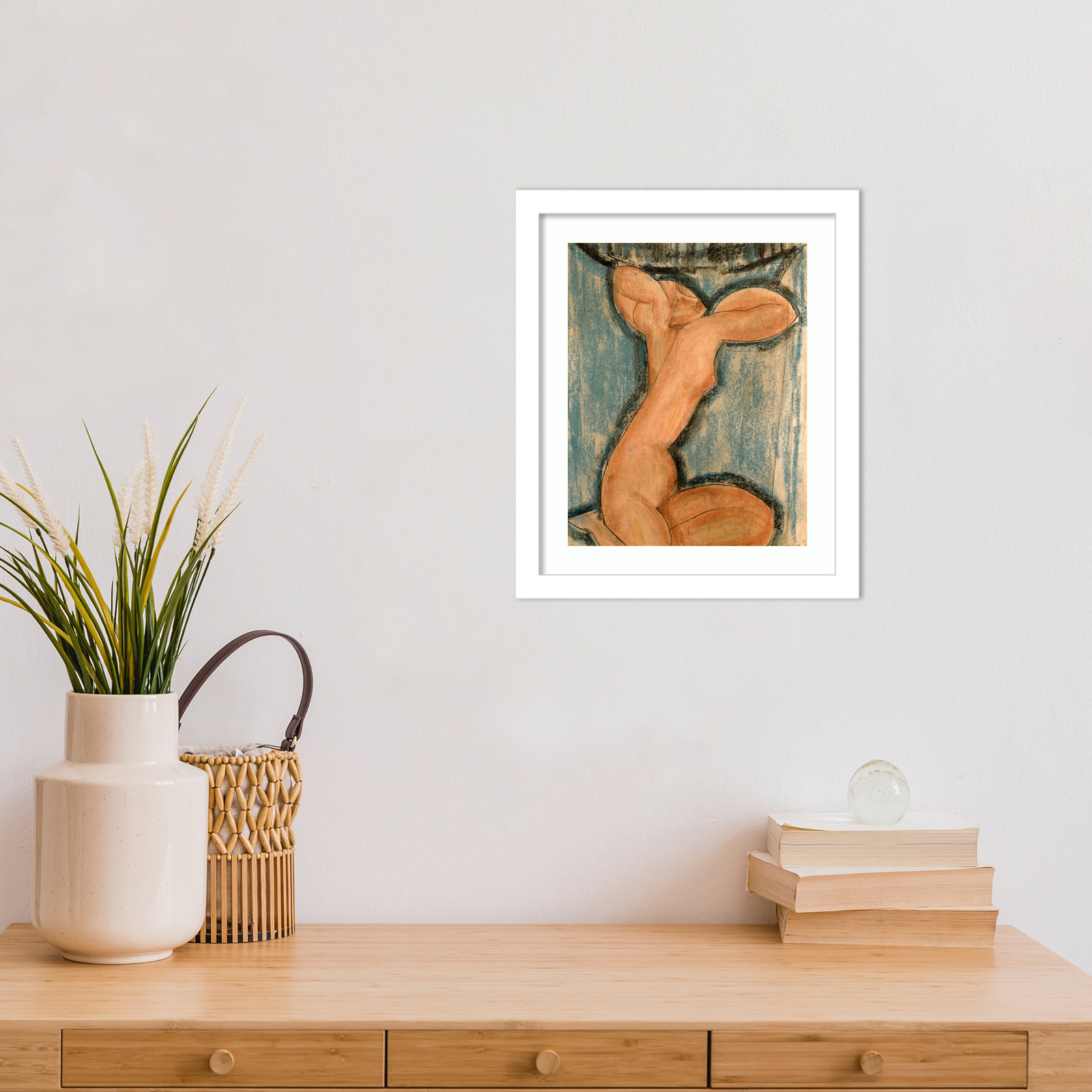 Oakden "Caryatid" Print, White, 13" H x 11" W