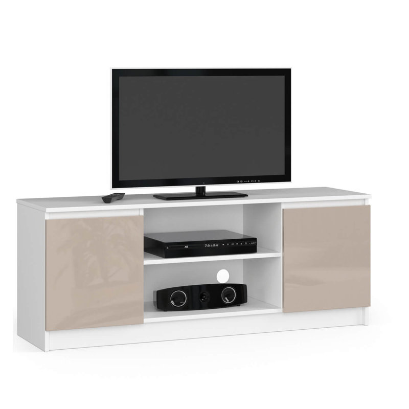Eldena TV Stand for TVs up to 55", White/Cappuccino Gloss