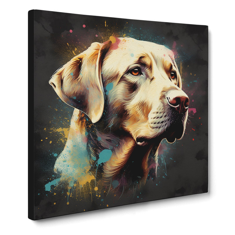 Labrador Retriever Conceptual Art No.2 - Wrapped Canvas, 35cm H x 35cm W x 3cm D
