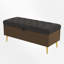 Upholstered Storage Bench With Gold Metal Legs-637393184