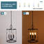 Lustre campagnard en métal noir rustique 6 lumières pour îlot de cuisine, salle à manger, entrée sans ampoules