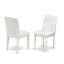 Ensemble de mobilier de salle à manger 7 pièces composé d'une table ovale en bois avec feuille papillon et de 6 chaises de salle à manger Parson en similicuir blanc, 42 x 60 pouces, lin blanc-1271931451-1272194794-1321449419