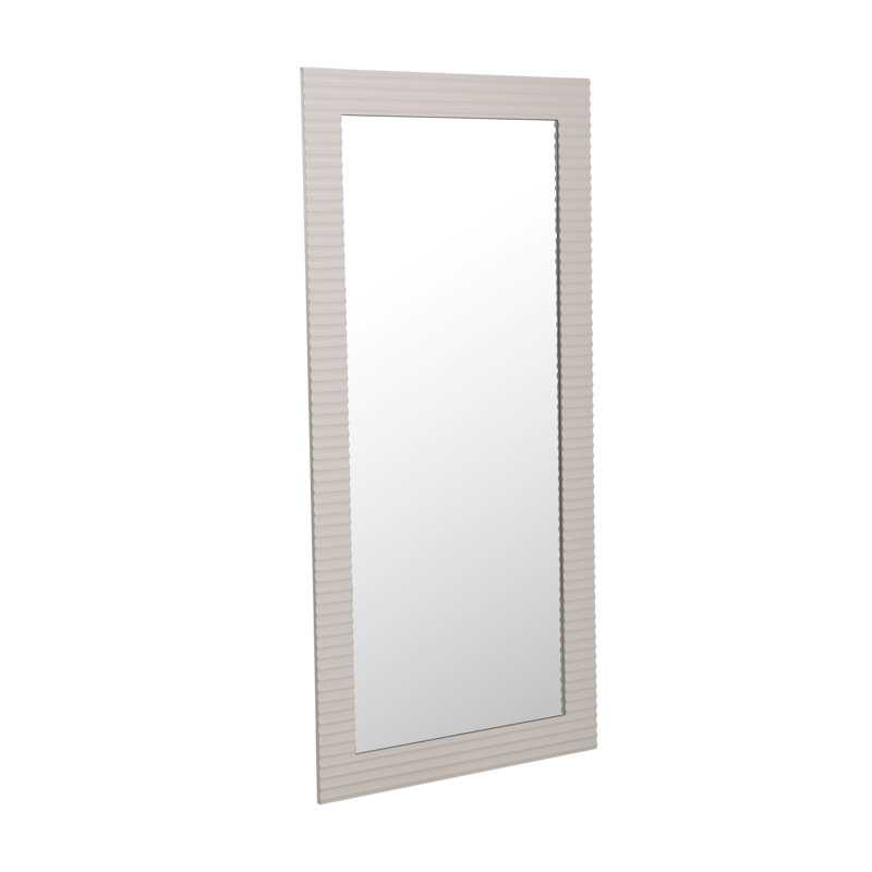 Jakaree Wood Rectangle Mirror, Beige
