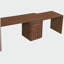 Bureau moderne en L 90 po en noyer avec 3 tiroirs, bureau pivotant à 360 ° en bois, bureau de direction, bureau d'angle, poste de travail de bureau, pour le bureau à domicile ou le salon-1546308427