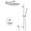 Industrial Collection Thermostatic Shower System with 2-Way Diverter, 8-Inch Rain Shower Head and Hand Shower with Slide Bar, Valve Included