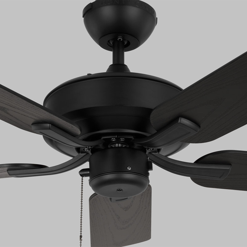 Midnight Black 44-Inch Ceiling Fan with Walnut Blades and Lighting