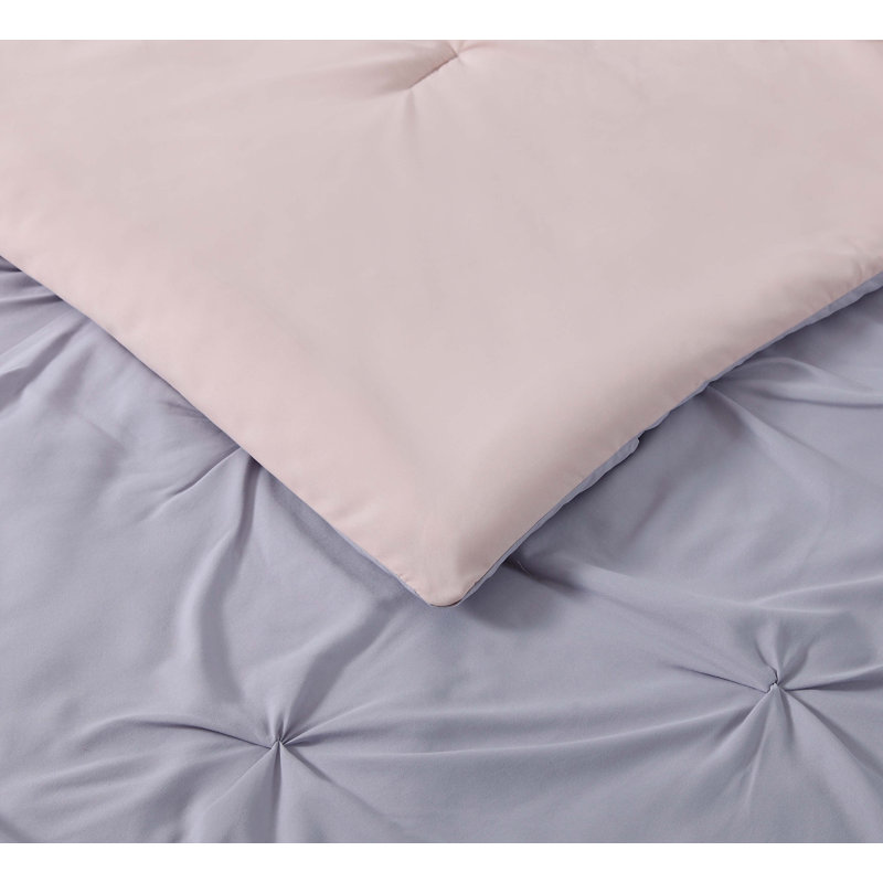 Ensemble d'édredon réversible en microfibre hypoallergénique , Lavande, Édredon simple très grand et 1 taie décorative