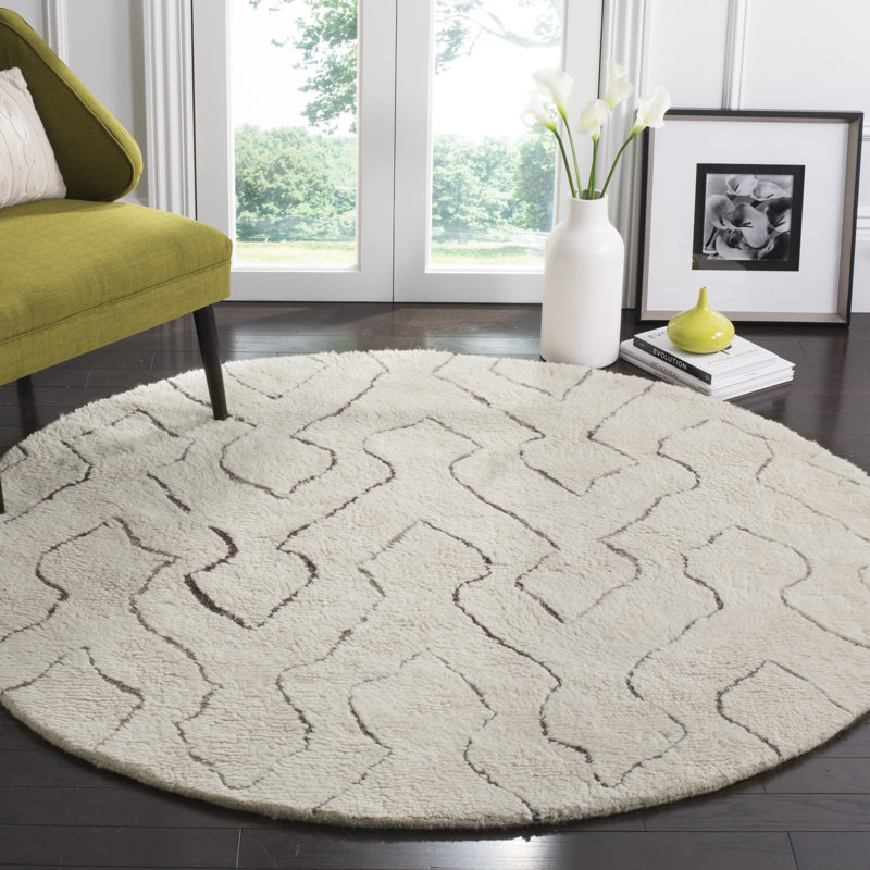 Tapis ivoire / multicolore noué à la main Mittler, Rond 6 pi