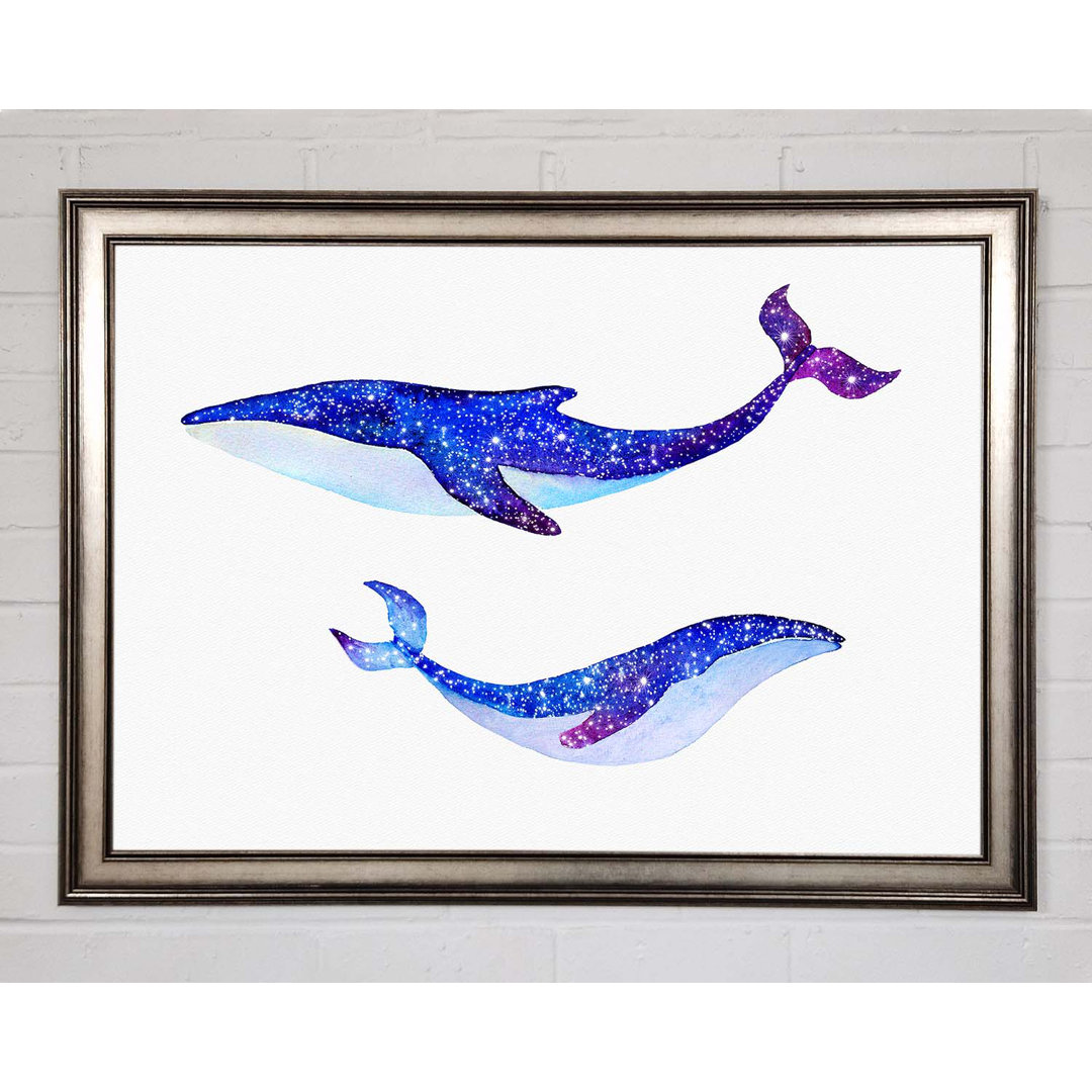 Gerahmtes Leinwandbild Twinkling Whales