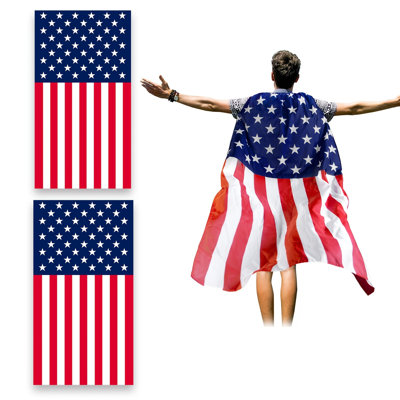  Drapeau américain du Cap - l 36 po x H 60 po - Drapeau national des États-Unis pour la fête de l’Independance, 4 juillet, célébrations du Jour du Souvenir - Cape patriotique