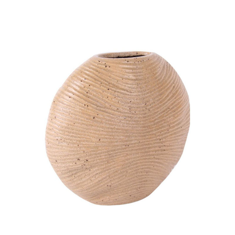 Vase de table en céramique Darhyl, Brun, H 9 po x l 6 po x P 9 po