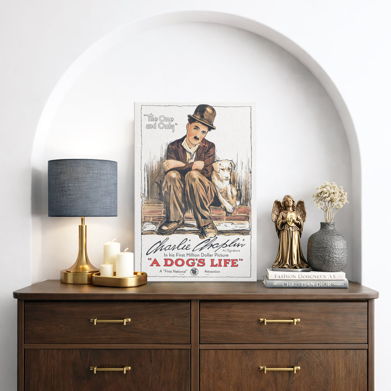 «A Dog’s Life», œuvre d'art de Charlie Chaplin, affiche de cinéma comique rétro, impression sur toile encadrée, Toile tendue