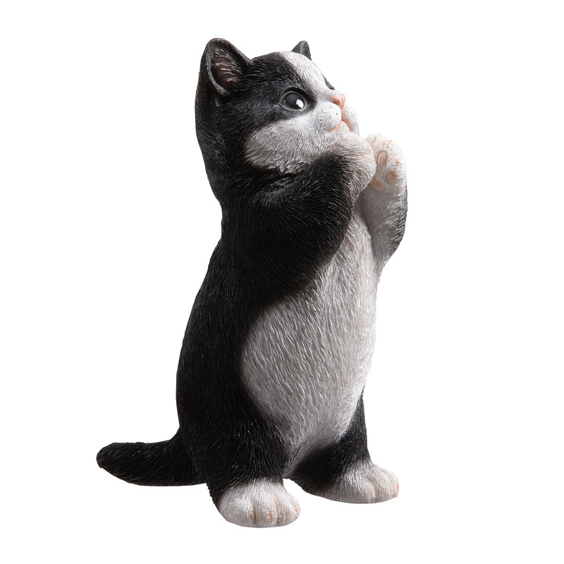Animals Weather Resistant Polyresin Garden Statue, Black