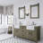 Paisley 72" Carrara White Marble Countertop Bath Vanity in Grizzle Gray with Faucet and Mirror