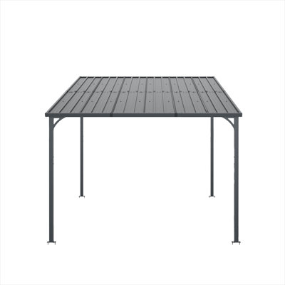 Metal Frame Gazebo in Black, 111.9 x 120.3 x 98.6 in, with Practical Control for Outdoor Space