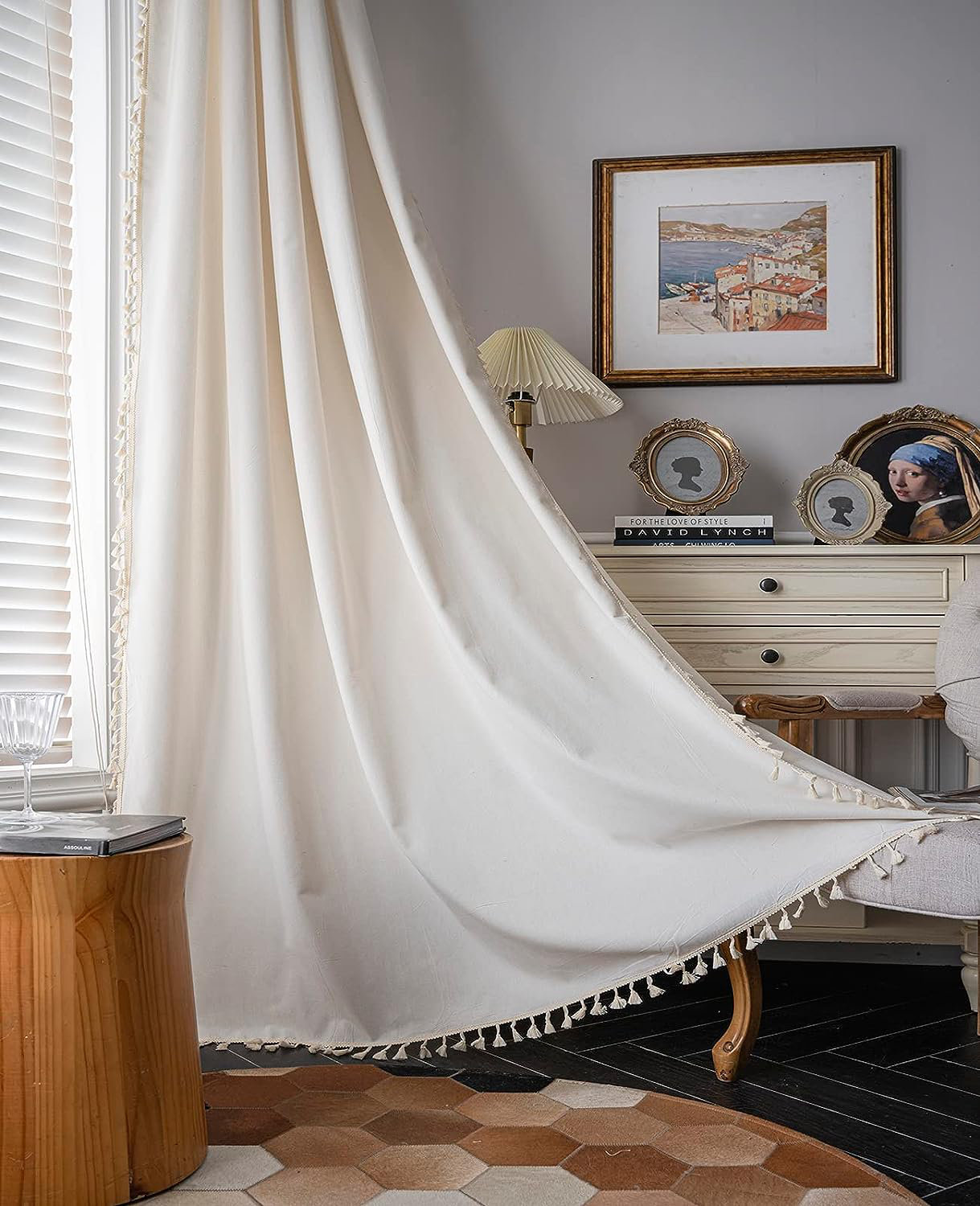 Dakota Fields Chenee Vintage Curtain Curtains Opaque Beige Country Style Cotton Linen Curtain ...