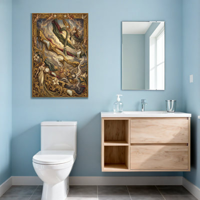 Abstract Fantasy Clocks Angels Clouds Time Flowing Artwork