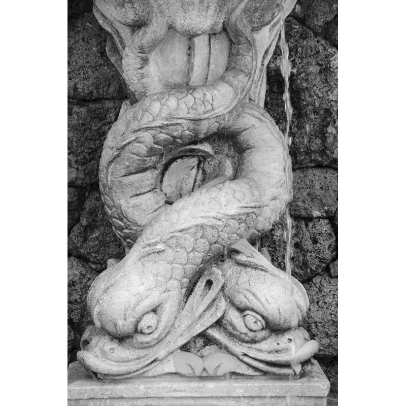 Black and White Fountain Detail I by Laura DeNardo - Photograph Print, 30 cm H x 20 cm W, Wrapped Canvas
