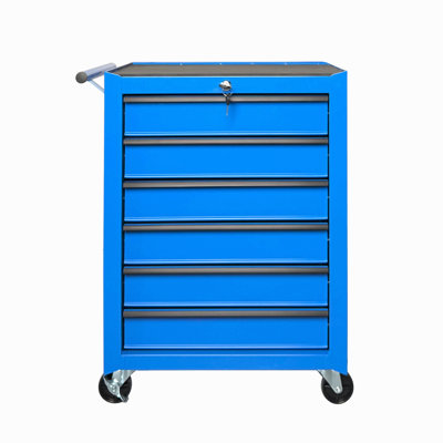 Coffre à outils roulant en métal avec 6 tiroirs, armoire à outils à 6 tiroirs de 20 po avec glissières à roulement à billes, coffre à outils en acier