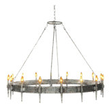 Dallas 16 - Light Candle Style Wagon Wheel Chandelier