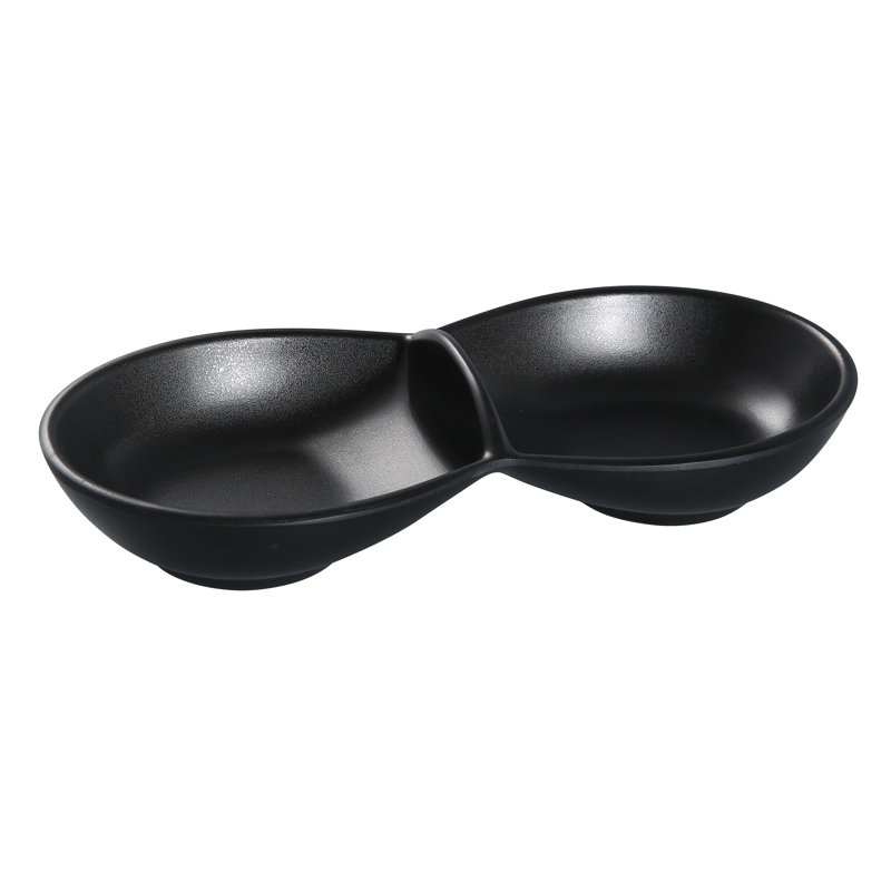 Plat à condiments en mélamine double Black Pearl