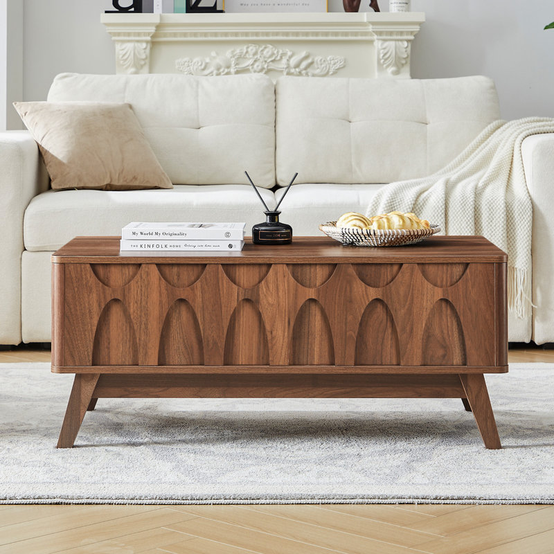 Table basse 38,6 po Mid-Century, Noyer