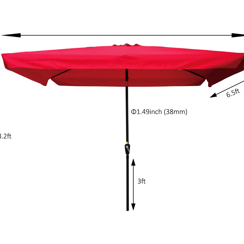 Parasol rectangulaire 10X6.5Ft