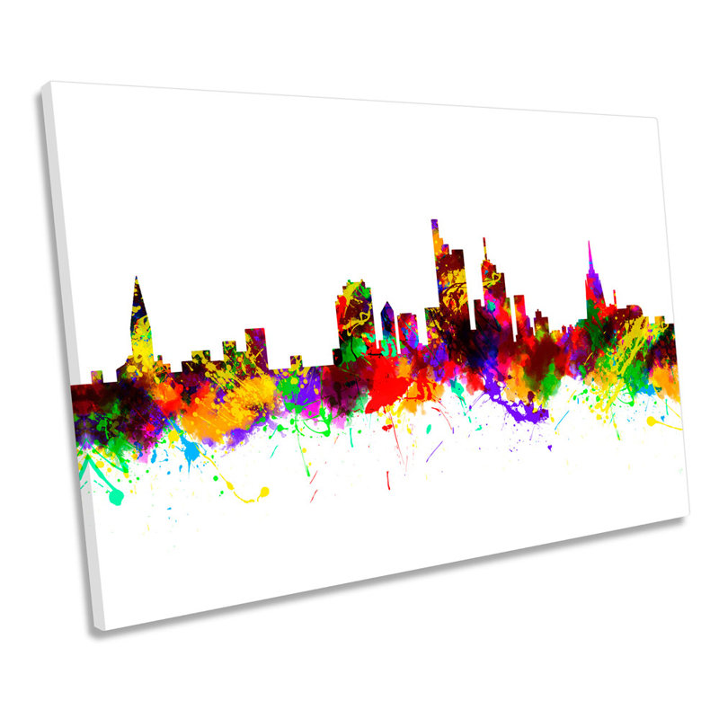 Frankfurt City Germany Skyline - Wrapped Canvas Print, 91.4cm H x 137.2cm W