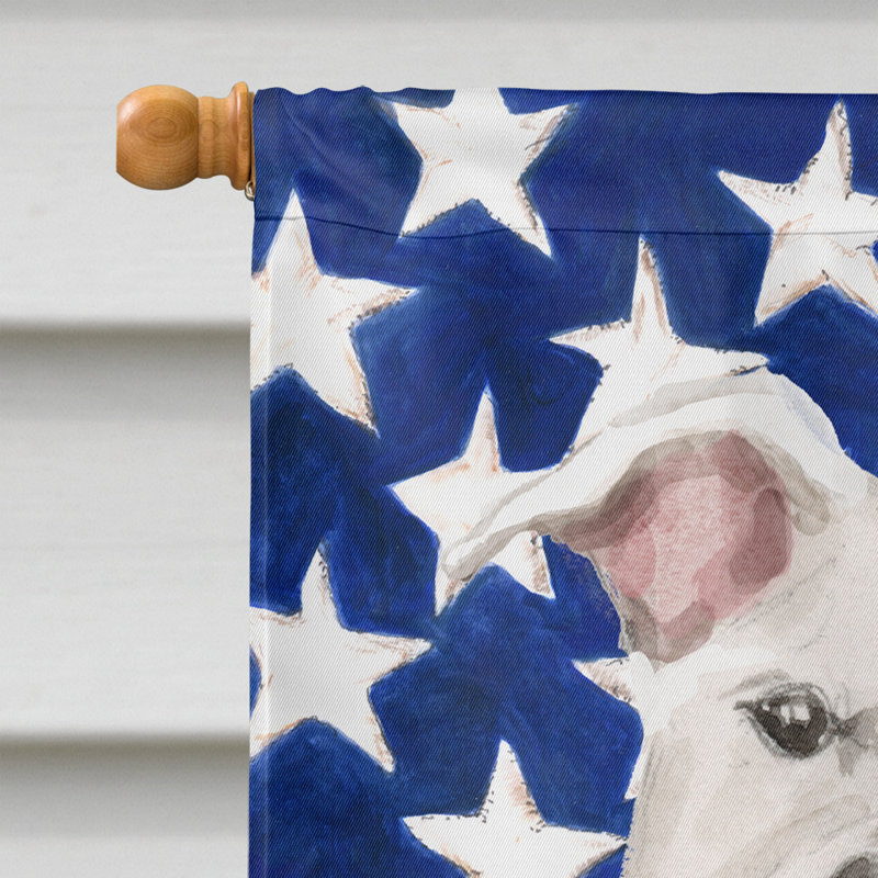 Drapeau de maison en polyester à 2 côtés Shahnur, Blanc Staffordshire Bull Terrier