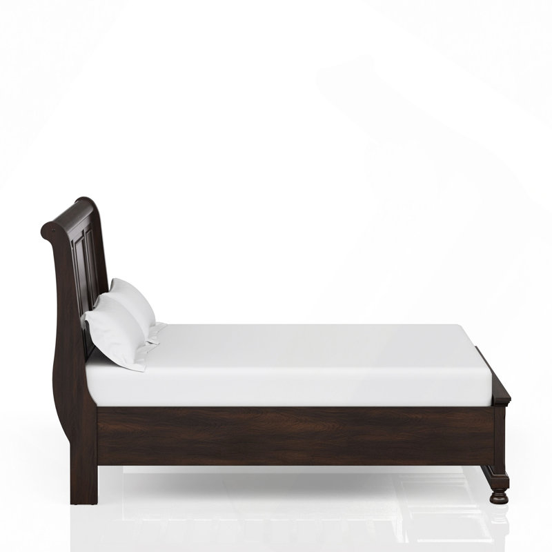 Lit moderne, lit de rangement luxueux en cerisier foncé pour un repos optimal