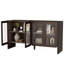 Armoire d'appoint en verre noyer foncé 55 po à 4 portes