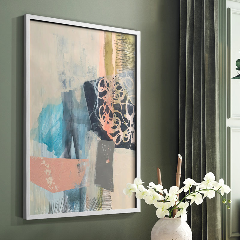 Reductive I Framed Print - Solid Wood, White, 20" H x 16" W
