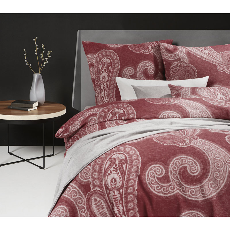 100% Cotton 2 Piece Duvet Cover Set, Red, 200 x 220 cm