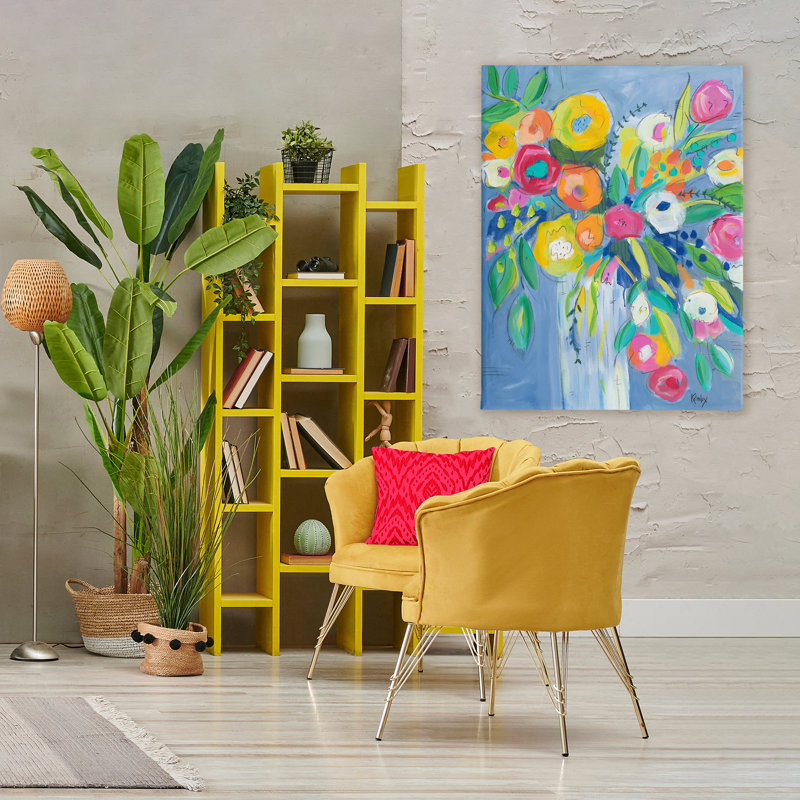 Toile Cheerful Blossom Energy, design par Krinlox, H 48 po x l 36 po