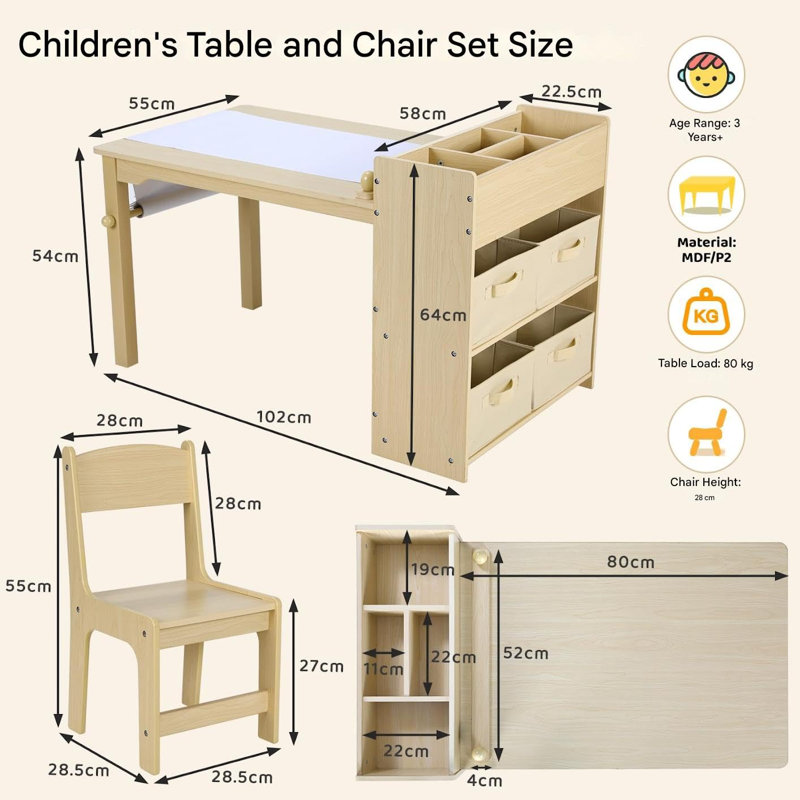 Kids and Chair Set, Yellow
