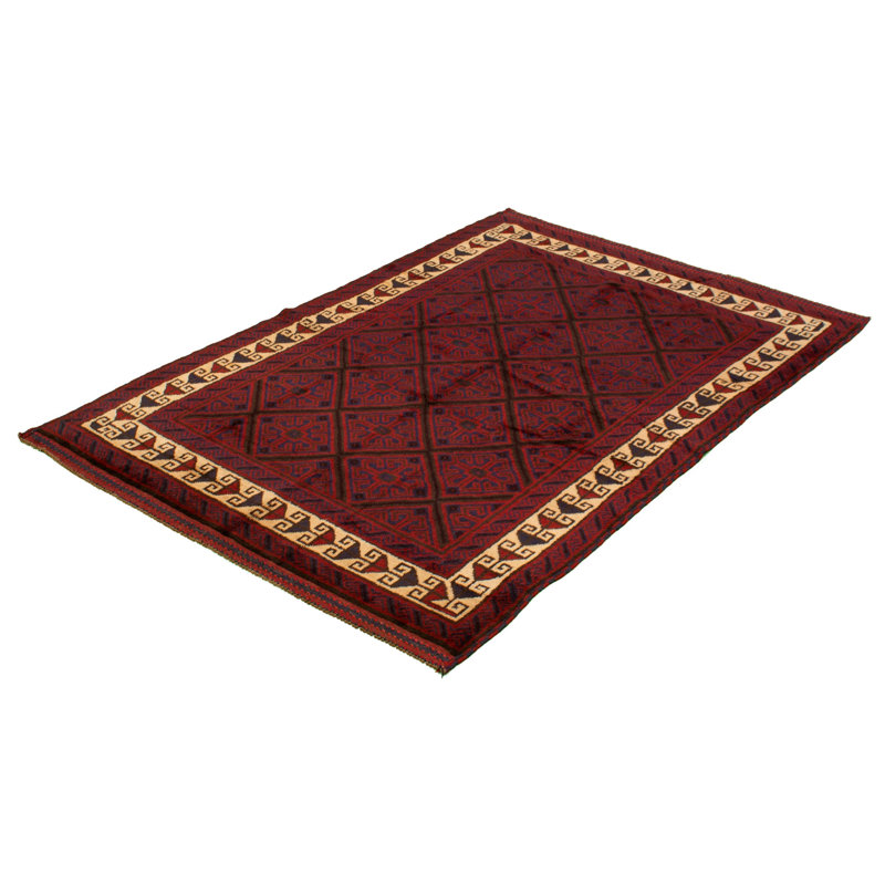 Tapis décoratif en laine brun noué à la main 5 pi 8 po x 8 pi 2 po one-of-a-kind 1980s
