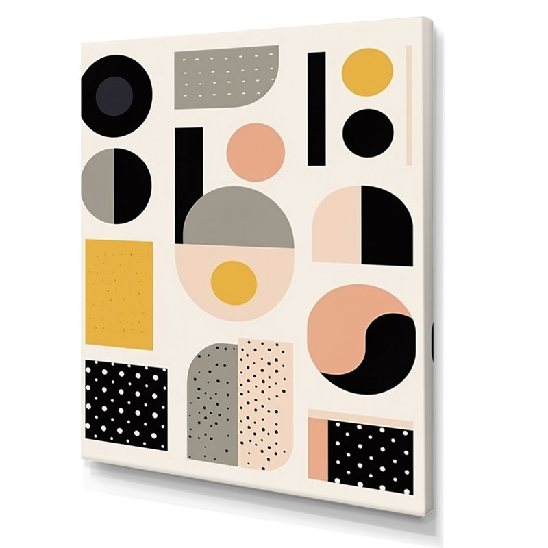 " Dimensional Abstract Geometrics Retro Pastel ", 32" H x 16" W x 1" D, Wrapped Canvas