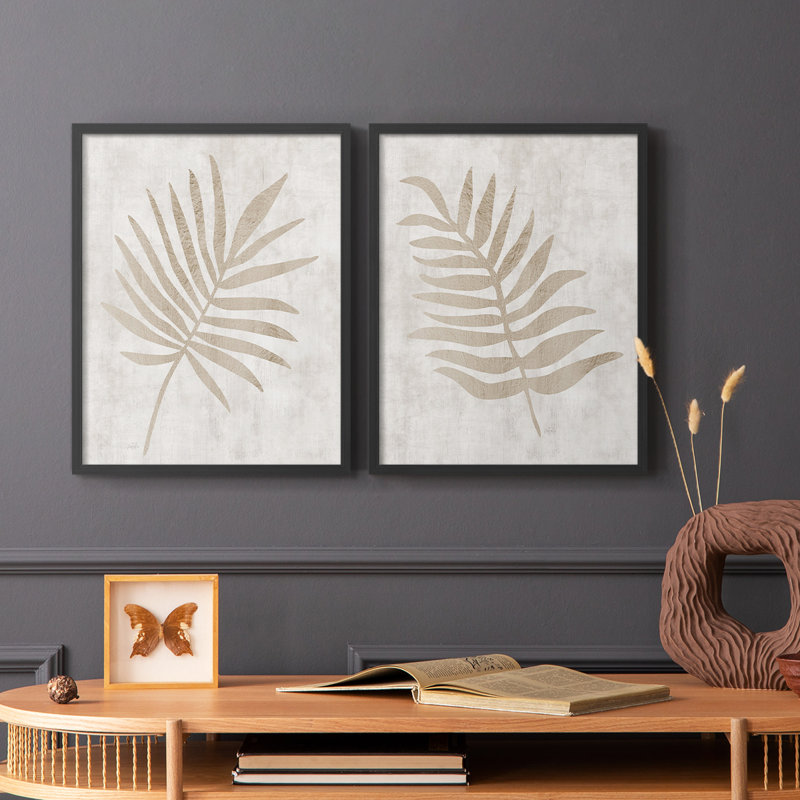 «Peaceful Palm I», reproduction encadrée de qualité supérieure - prête à être accrochée - aucun clou requis - aucun clou requis