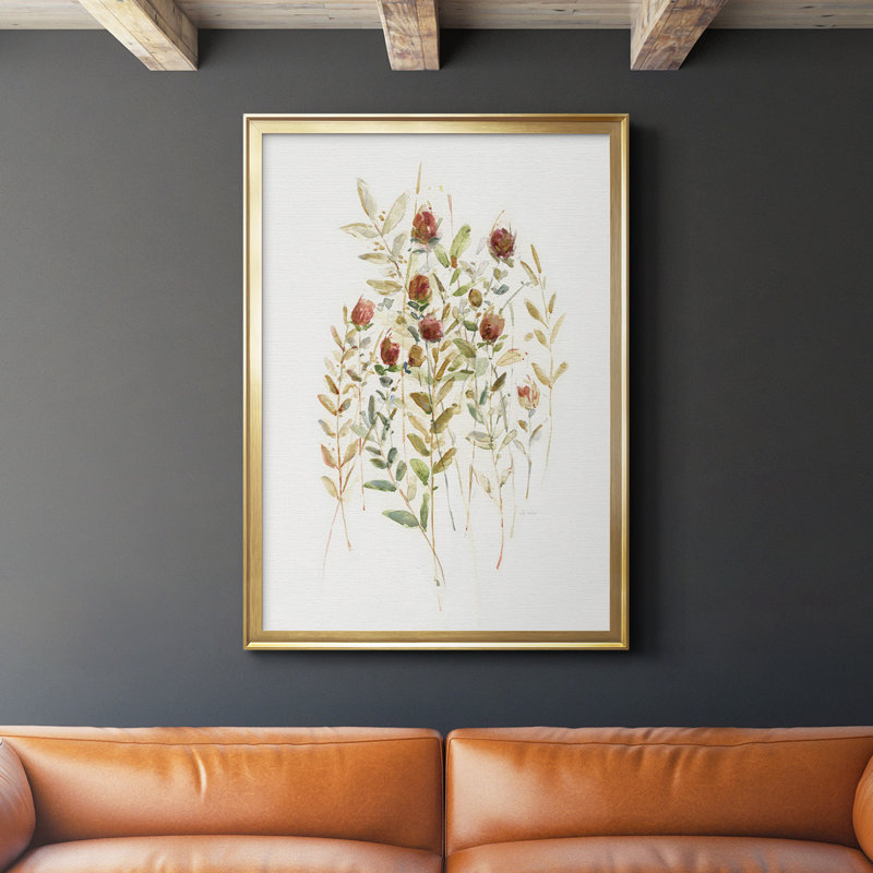 Wildflower Breeze II, reproduction de qualité supérieure - prête à être accrochée, H 42,5 po x l 30,5 po x P 1 po, Or
